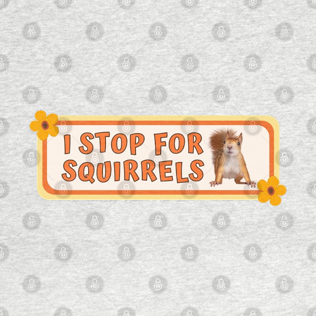 I Stop for Squirrels, Cute Squirrel Bumper by yass-art